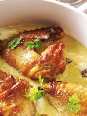 Suprême de chapon poché au vin jaune - Noël