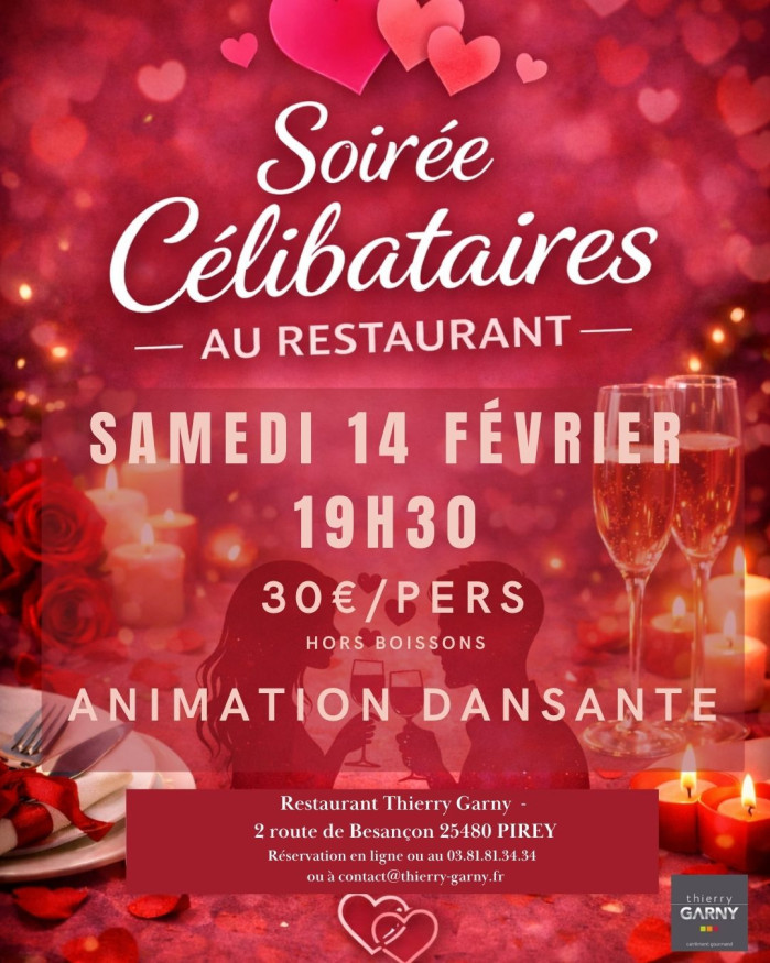 Au RESTAURANT : SOIREE  CELIBATAIRES