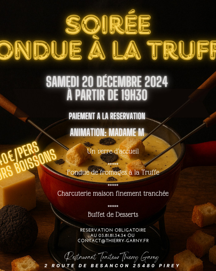 MENU SOIREE FONDUE 